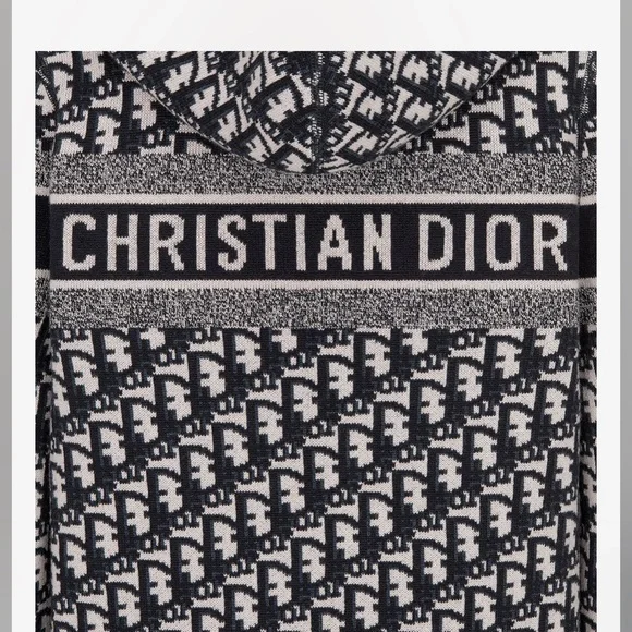 Dior Reversible Zipper Cardigan with Hood in Multicolor  Cashmere - Picture 8 of 15